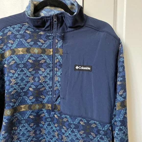 Columbia Southwestern  Geometric 1/2 Zip Sweater Mens Large - Picture 5 of 7